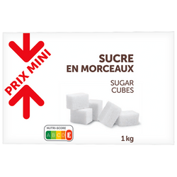 Sucre blanc en morceaux PRIX MINI - boîte 1kg
