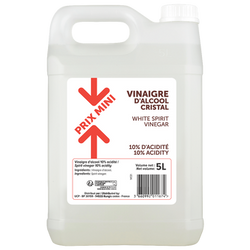 Vinaigre d'alcool cristal 10° PRIX MINI - 5L