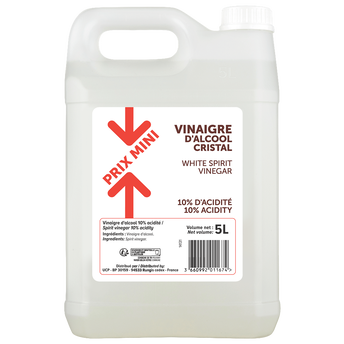Vinaigre d'alcool cristal 10° PRIX MINI - 5L