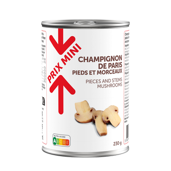 Champignons de Paris pieds et morceaux PRIX MINI - Boîte 230g