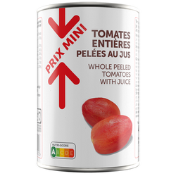 Tomates entières pelées PRIX MINI - Boîte 238g