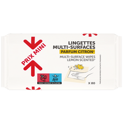Lingettes multi-usages parfum citron recharge PRIX MINI x80