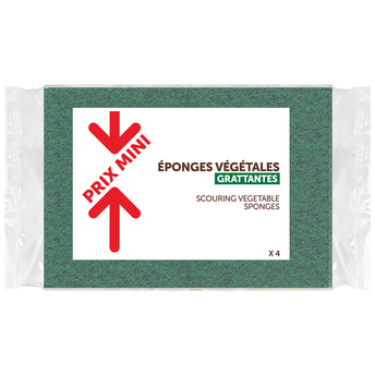 Eponges végétales grattantse verte PRIX MINI - x4