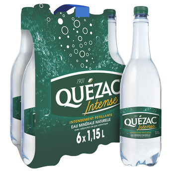 Eau minérale naturelle gazeuse QUEZAC intense - 6x1,15L