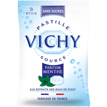 Pastilles à la menthe sans sucre VICHY, 3X19g