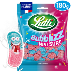 Bonbons Bubblizz Mini Surf piquants LUTTI - Sachet de 180g