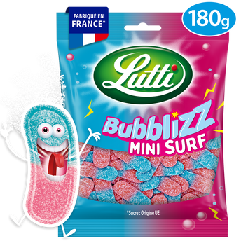 Bonbons Bubblizz Mini Surf piquants LUTTI - Sachet de 180g