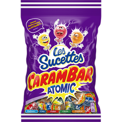 Bonbons Sucettes Atomic CARAMBAR - Sachet de 156g