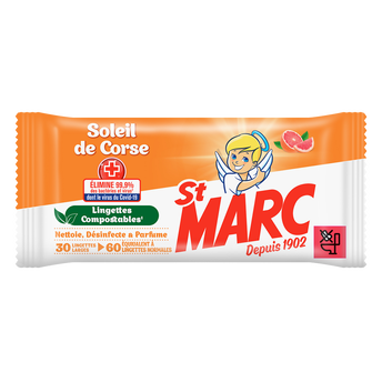 Lingettes compostable soleil de corse ST MARC x30