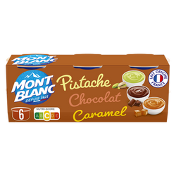 Crème dessert Coupelles Caramel, Chocolat, Pistache RÉCRÉ O'LÉ 6x125g