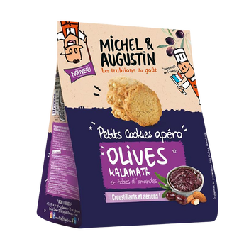 Petits cookies salés olives Kalamata éclats amandes, MICHEL & AUGUSTIN90g