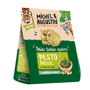Petits cookies salés pesto noix de cajou MICHEL & AUGUSTIN, 90g