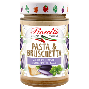 Pasta&bruschetta aubergines parmesan basilic FLORELLI, 190g