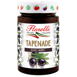 Tapenade d'olives noires FLORELLI, pot en verre de 190g