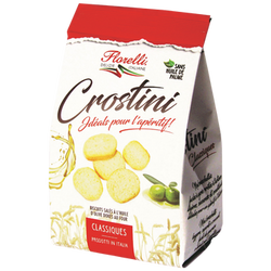 Biscuits apéritifs Crostini classique huile d'olive vierge extra FLORELLI, 100g