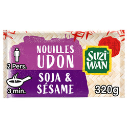 Nouilles précuites Wok Udon Soja Sésame SUZI WAN - 2x160g (320g)