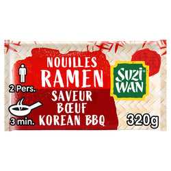 Nouilles Précuites wok Ramen Korean bbq SUZI WAN 2x160g