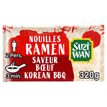 Nouilles Précuites wok Ramen Korean bbq SUZI WAN 2x160g