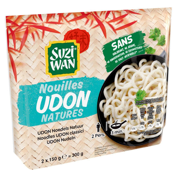 Nouilles précuites Wok Udon nature SUZI WAN - 2x150g (300g)