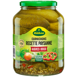 Cornichons aigre-doux à la paysanne KHUNE, 850g