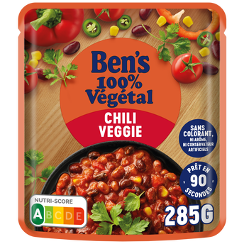 Plat cuisiné Chili Veggie express 1min30 BEN'S ORIGINAL - Sachet micro-ondable 285g