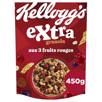 Céréales Extra Granola KELLOGG'S aux 3 Fruits Rouges - 450g