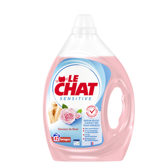 LE CHAT - Lessive liquide - Hypoallergénique - Rose - 42 lavages - 1.89 l