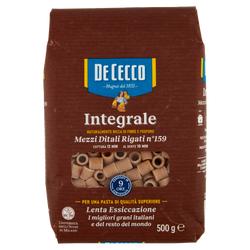 DE CECCO MEZZI DITALI RIGATI N°159 INTEGRALE 500 GR