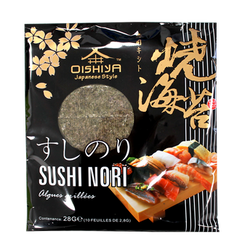 Algues nori pour sushi OISHIYA, 10 feuilles soit 28g