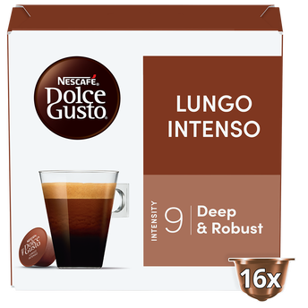 Café Capsules NESCAFE LUNGO INTENSO N°9 - Vietnam - Brésil - compatible DOLCE GUSTO - x16
