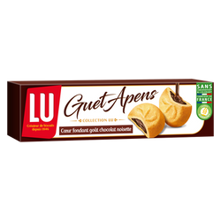 Biscuits sablés fourrés chocolat noisette Guet Apens LU, paquet de 105g