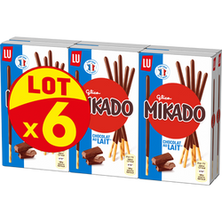 Biscuits chocolat au lait MIKADO Lu, 6x100g, 600g