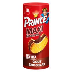 Biscuits fourrés au chocolat Maxi Gourmand PRINCE, paquet de 250g