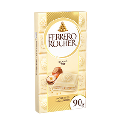 FERRERO ROCHER Chocolat blanc et noisettes, Tablette de 90g