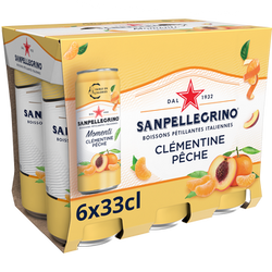 Boisson Gazeuse aromatisée Clémentine Pêche SAN PELLEGRINO MOMENTI - 6x33cl