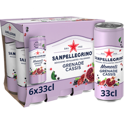 Boisson Gazeuse aromatisée Grenade Cassis SAN PELLEGRINO MOMENTI - 6x33cl