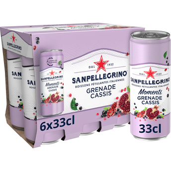 Boisson Gazeuse aromatisée Grenade Cassis SAN PELLEGRINO MOMENTI - 6x33cl