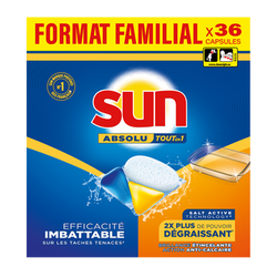 Capsule lave vaisselle SUN ABS Dégraissant x36