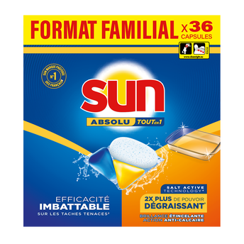 Capsule lave vaisselle SUN ABS Dégraissant x36