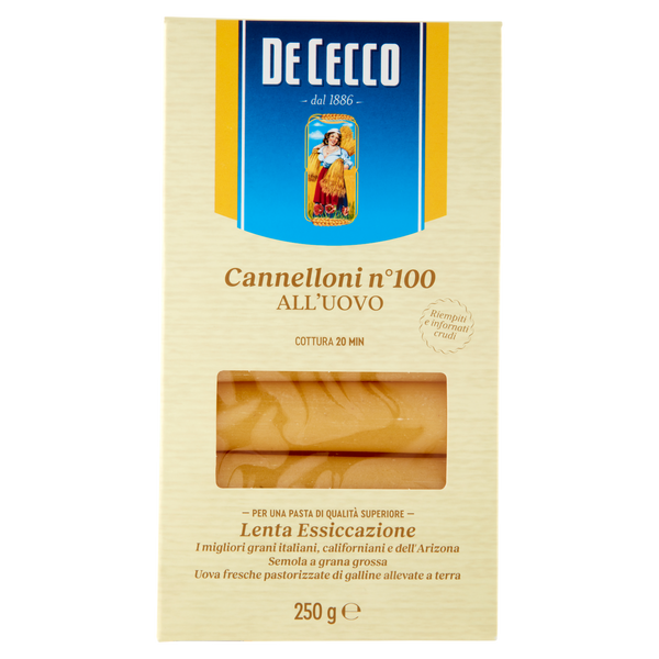DE CECCO CANNELLONI ALL'UOVO 250 GR