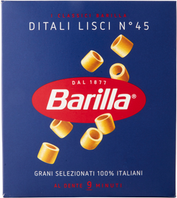 BARILLA PASTA DI SEMOLA DITALI LISCI N.45 500 GR