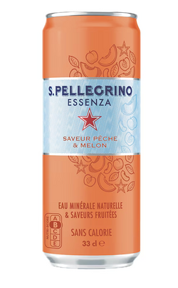 Eau gazeuse aromatisée Pêche Melon SAN PELLEGRINO ESSENZA 33cl