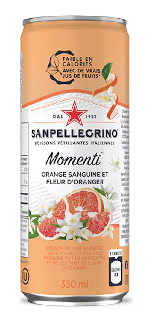 Boisson Gazeuse aromatisée Fleur d'Oranger SAN PELLEGRINO MOMENTI - 33cl