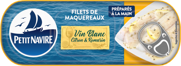 Filet maquereaux vin blanc citron / romarin PETIT NAVIRE 175g