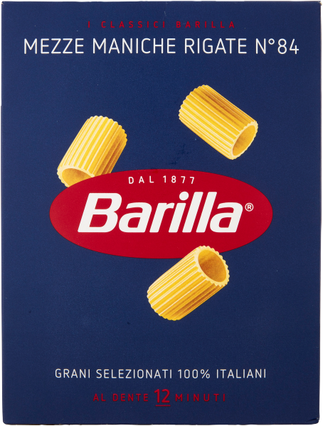 BARILLA PASTA DI SEMOLA MEZZE MANICHE N.84 500 GR