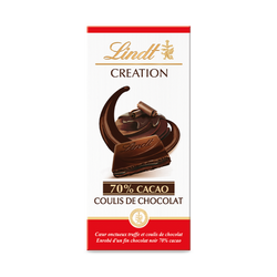 Tablette CREATION Noir 70% Coulis de chocolat 150g