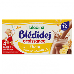 Lait céréales Blédidej 12 mois Banane chocolat - 4x250ml