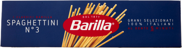 BARILLA PASTA DI SEMOLA SPAGHETTINI N.3 500 GR