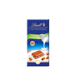 Lindt Tablette de chocolat MAÎTRE CHOCOLATIER Lait Noisettes 100g