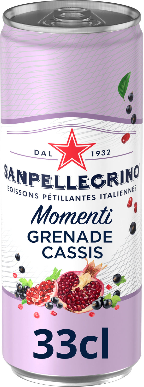 Boisson Gazeuse aromatisée Grenade Cassis SAN PELLEGRINO MOMENTI - 33cl